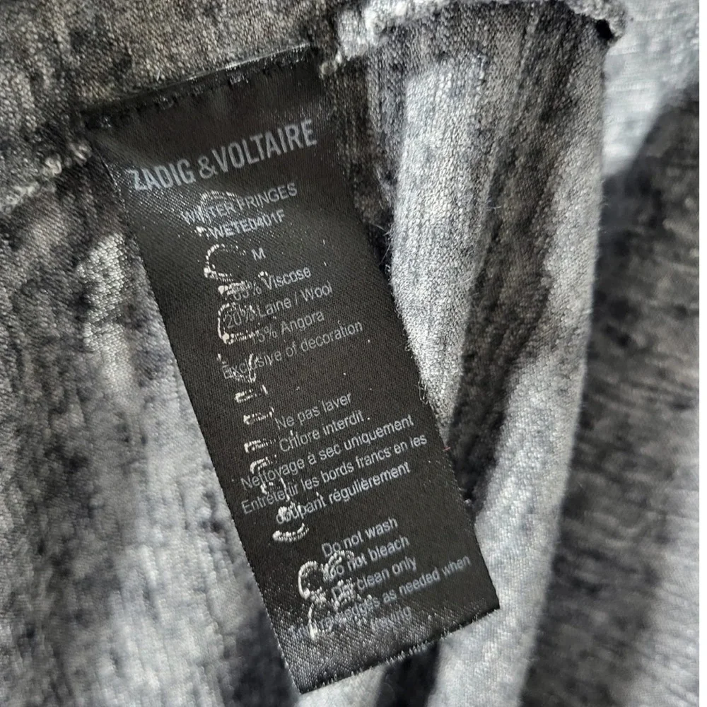 Zadig & Voltaire Winter Fringes Wool/Angora Blend Mini Dress in Grey - Picture 11 of 13